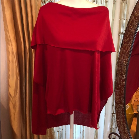 Off-Shoulder Top Sweater/Cape / Poncho - Picture 8 of 8